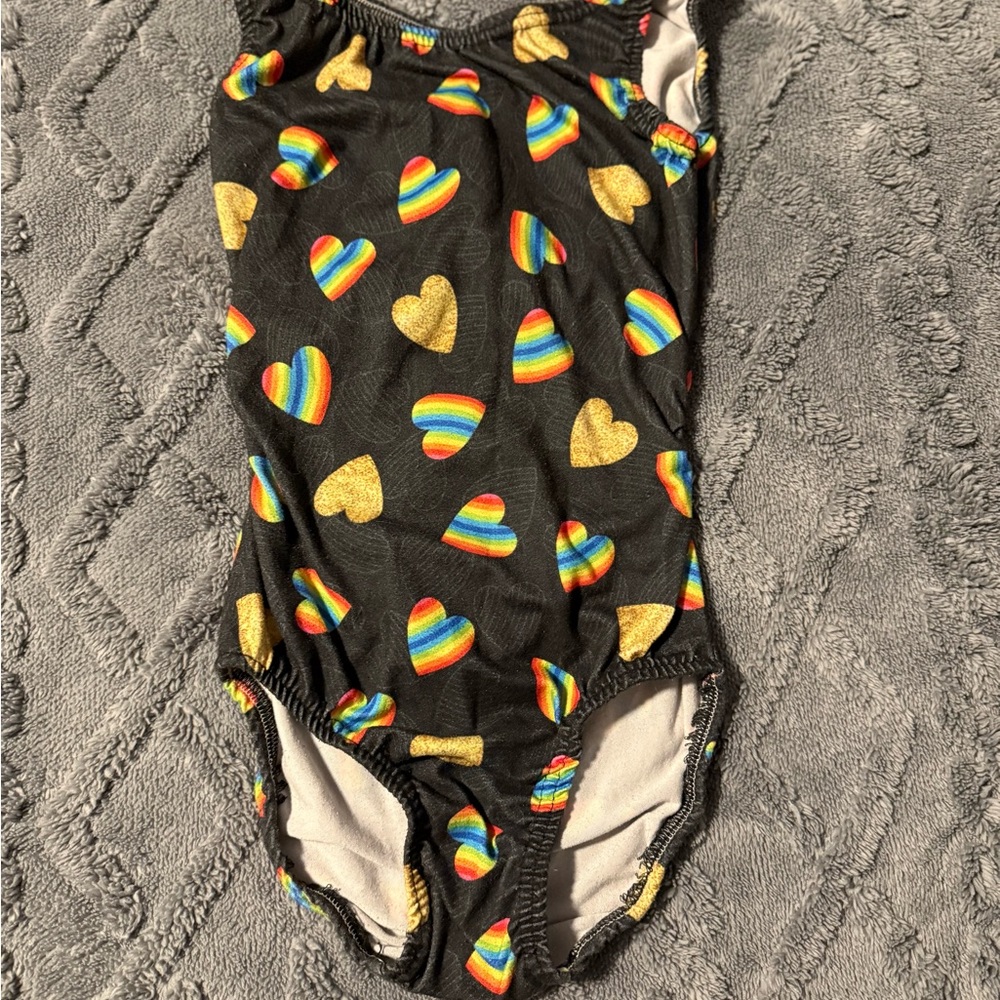 Colorful Heart Patterned Leotard
